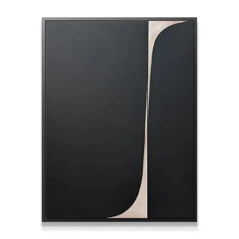 Full frontal view of the bold, contrasting vertical curve in Black Shino painting.