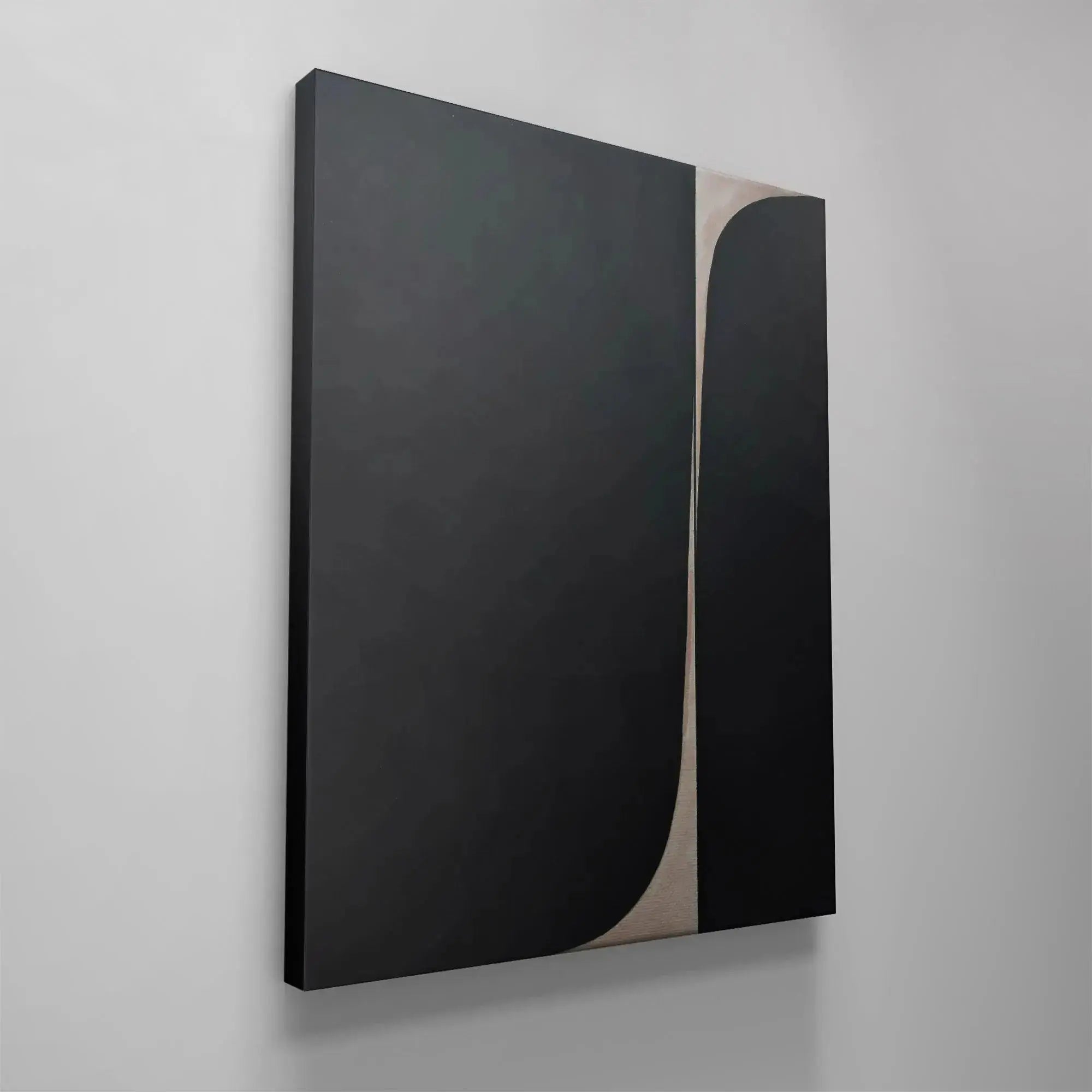 Minimalist composition of the Black Shino canvas emphasizing negative space and form.
