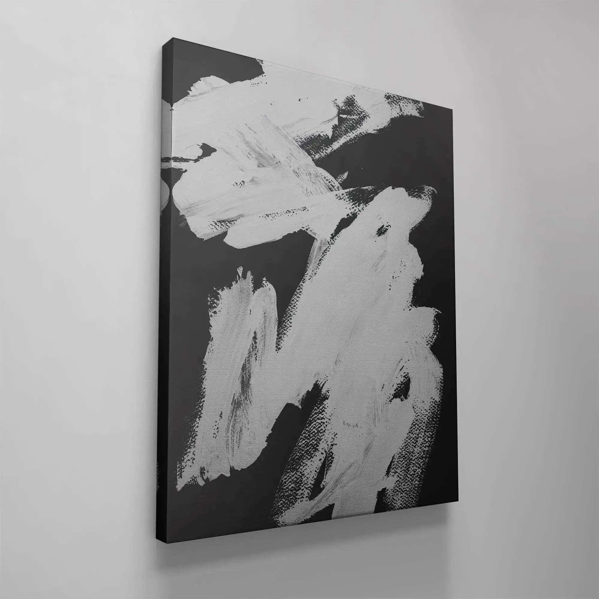 Detail of the brushwork and layered impasto in the central area of 'Black Stroke'.