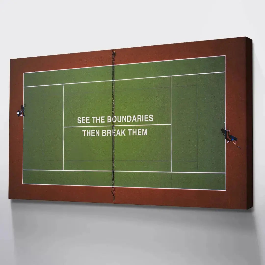 High-contrast fine art print capturing the vivid colors of the court for the 'Break Boundaries' series.