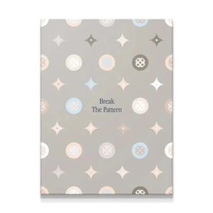 Full view of the cover design with 'Break The Pattern' centered on the light gray background.