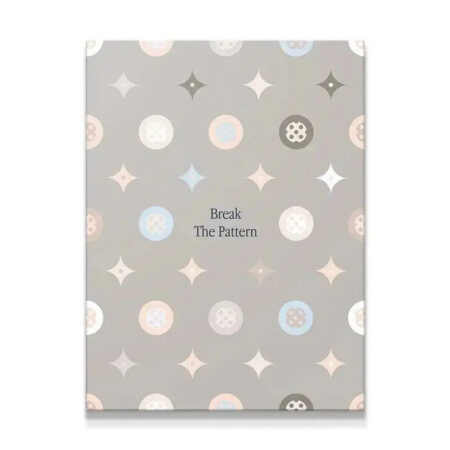 Full view of the cover design with 'Break The Pattern' centered on the light gray background.