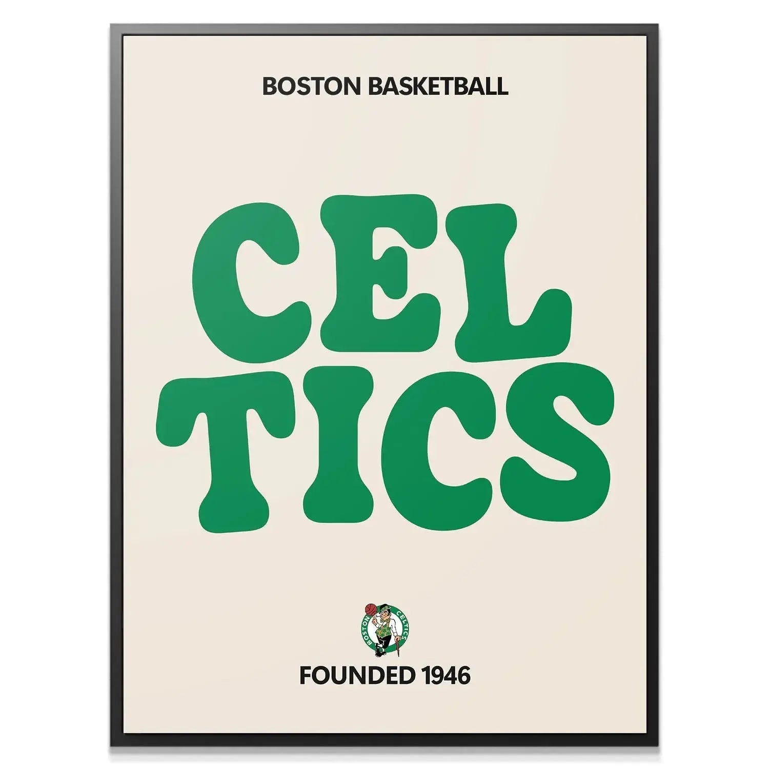 Detailed texture close-up of the print surface for 'Broken Text - Celtics' wall art on matte paper.