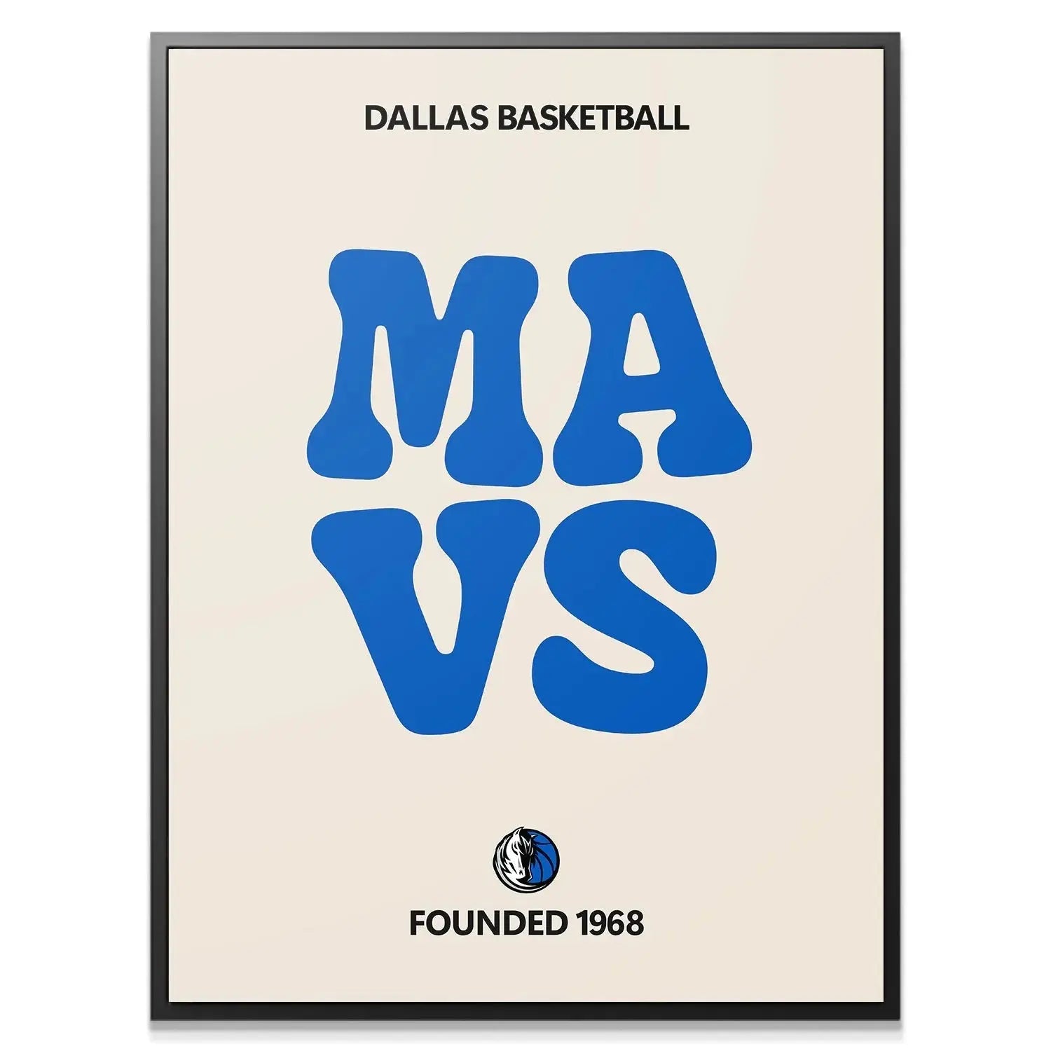 Close-up detail of the rounded blue letters showing the stylized 'MA VS' typography in the Broken Text - Mavericks aesthetic.