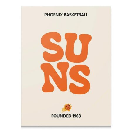 Full vertical view of the minimalist 'Broken Text - Suns' Phoenix basketball poster.