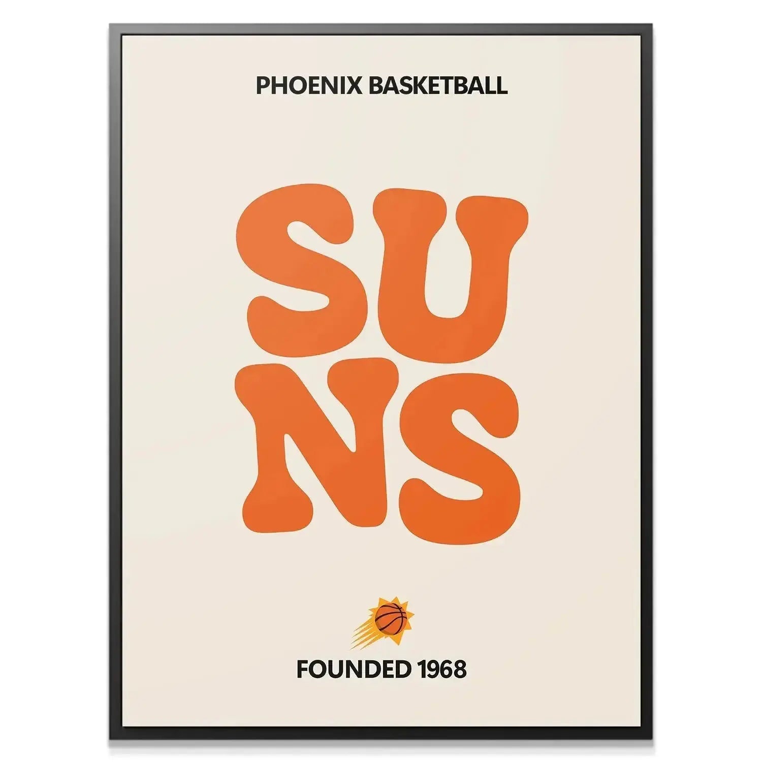 Close-up detail of the segmented orange 'SU' letters in the 'Broken Text - Suns' graphic.