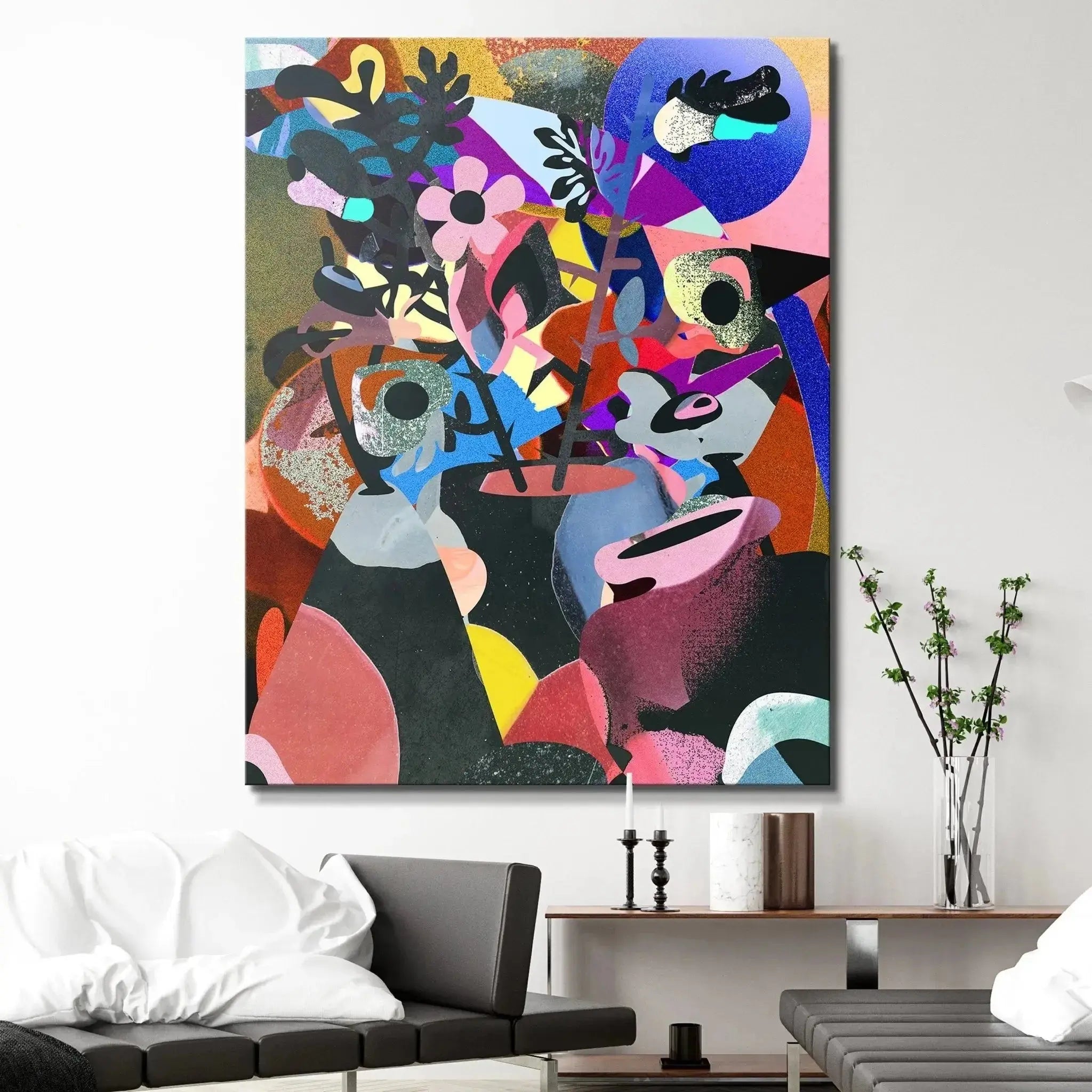 Wide studio shot showcasing the scale and contemporary style of the 'Broken Vase' piece.