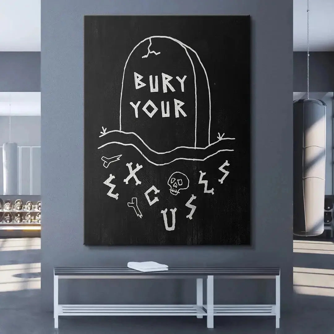 Square crop emphasizing the bold, handwritten typography of "BURY YOUR" etched onto the stone.