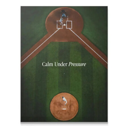 Full overhead view of the baseball diamond featured in the motivational 'Calm Under Pressure (Baseball)' art print.
