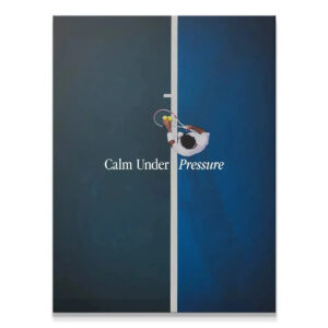 Aerial view of a tennis player preparing to serve in the 'Calm Under Pressure (Tennis)' print.