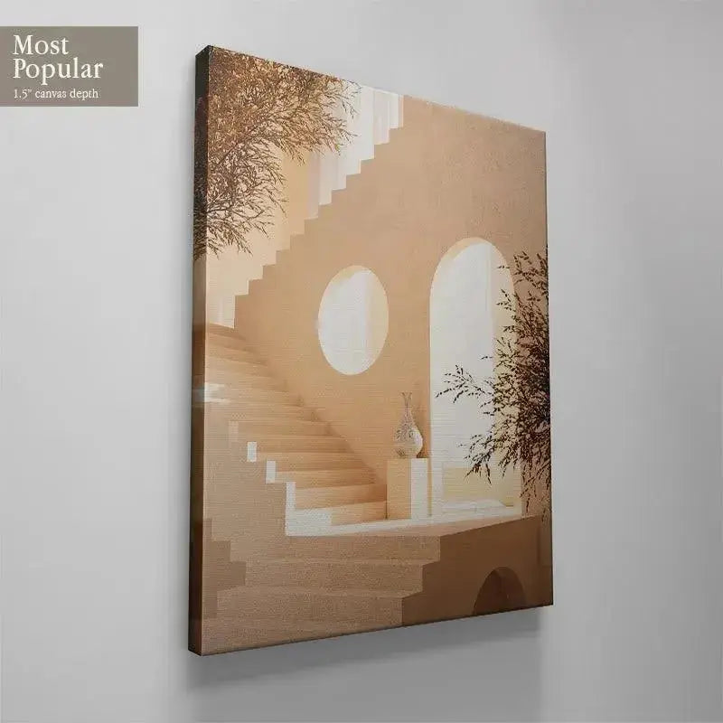 Full view of the stunning minimalist architectural composition, titled Casa L Escala, suitable for canvas art.