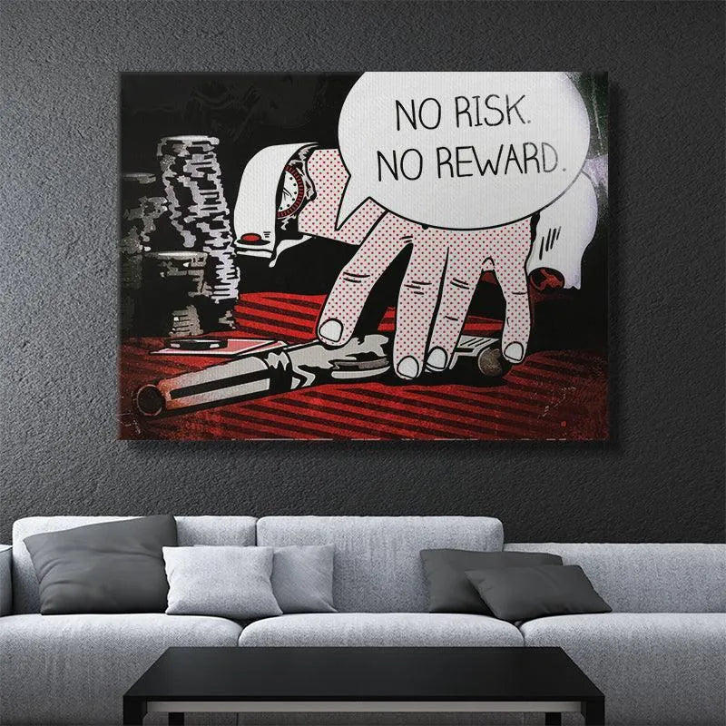 Lifestyle image of the large format Casino Royale canvas hanging in a minimalist room setting.