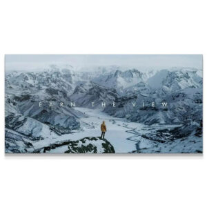 Wide panoramic view of the vast, snow-covered landscape featured in Chris Henry - Earn The View.