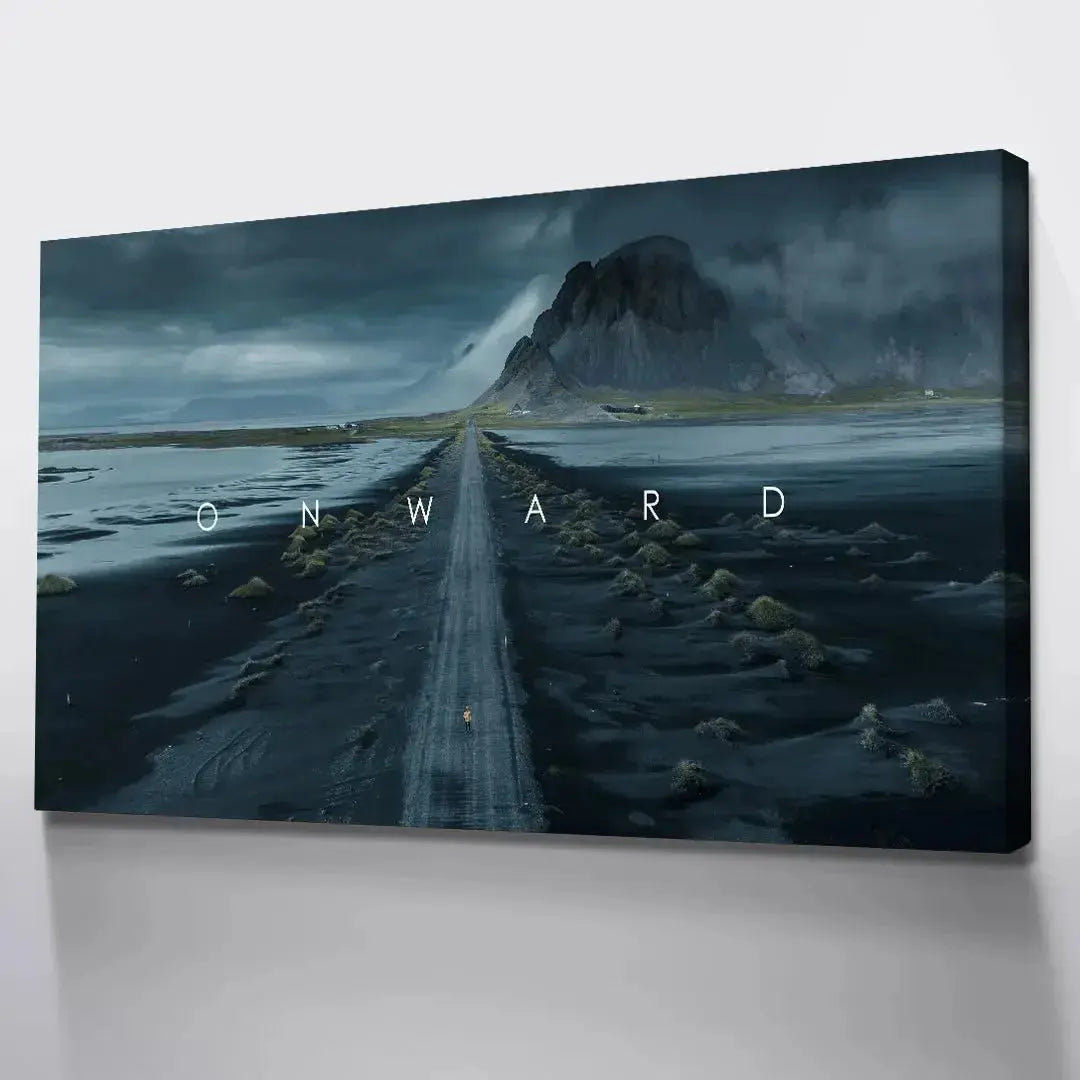 Aerial perspective view capturing the symmetry of the path in Chris Henry - Onward artwork.