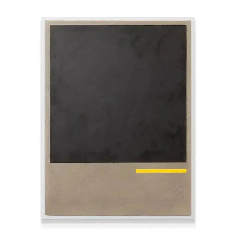 Lifestyle image of the modern art piece 'Clarity' mounted above a minimalist sofa.