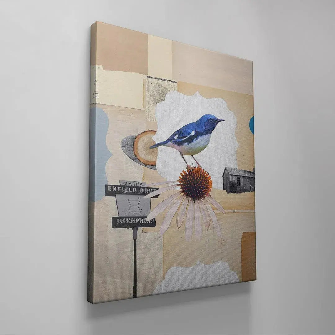 Clarksville One artwork displayed prominently on a light gray wall in a contemporary lifestyle setting.