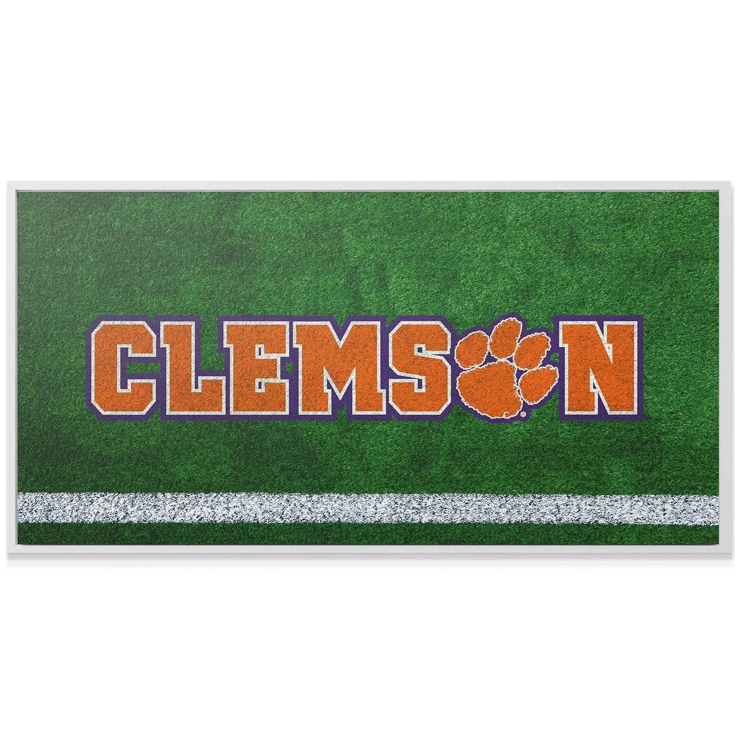 Product display showing the full rectangular design of the Clemson - Field Logo artwork including the white yard line.