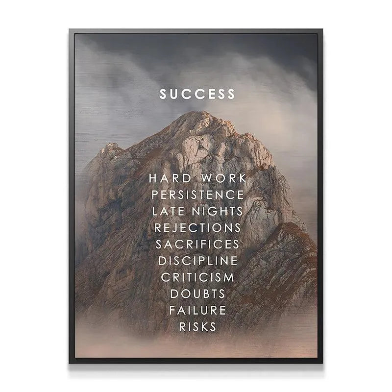 Wide shot of the mist-shrouded mountain peak defining the challenging ascent inherent in the Climb To Success concept.