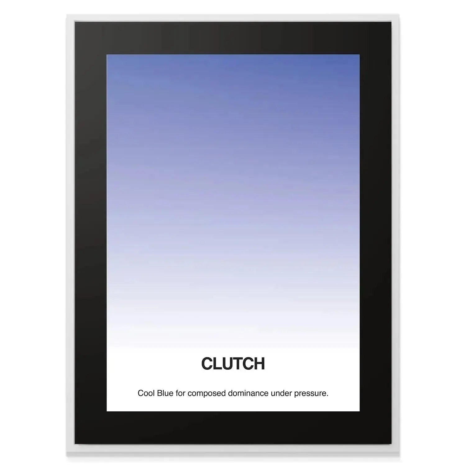 Angled view highlighting the matte black frame edges of the Clutch - Gradient artwork.