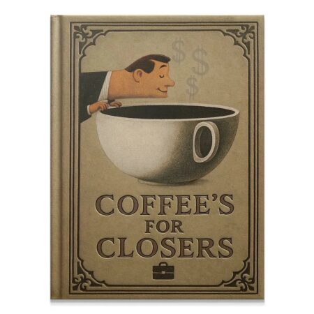 Close-up of the embossed frame detail on the Coffee's For Closers - Cup artwork.