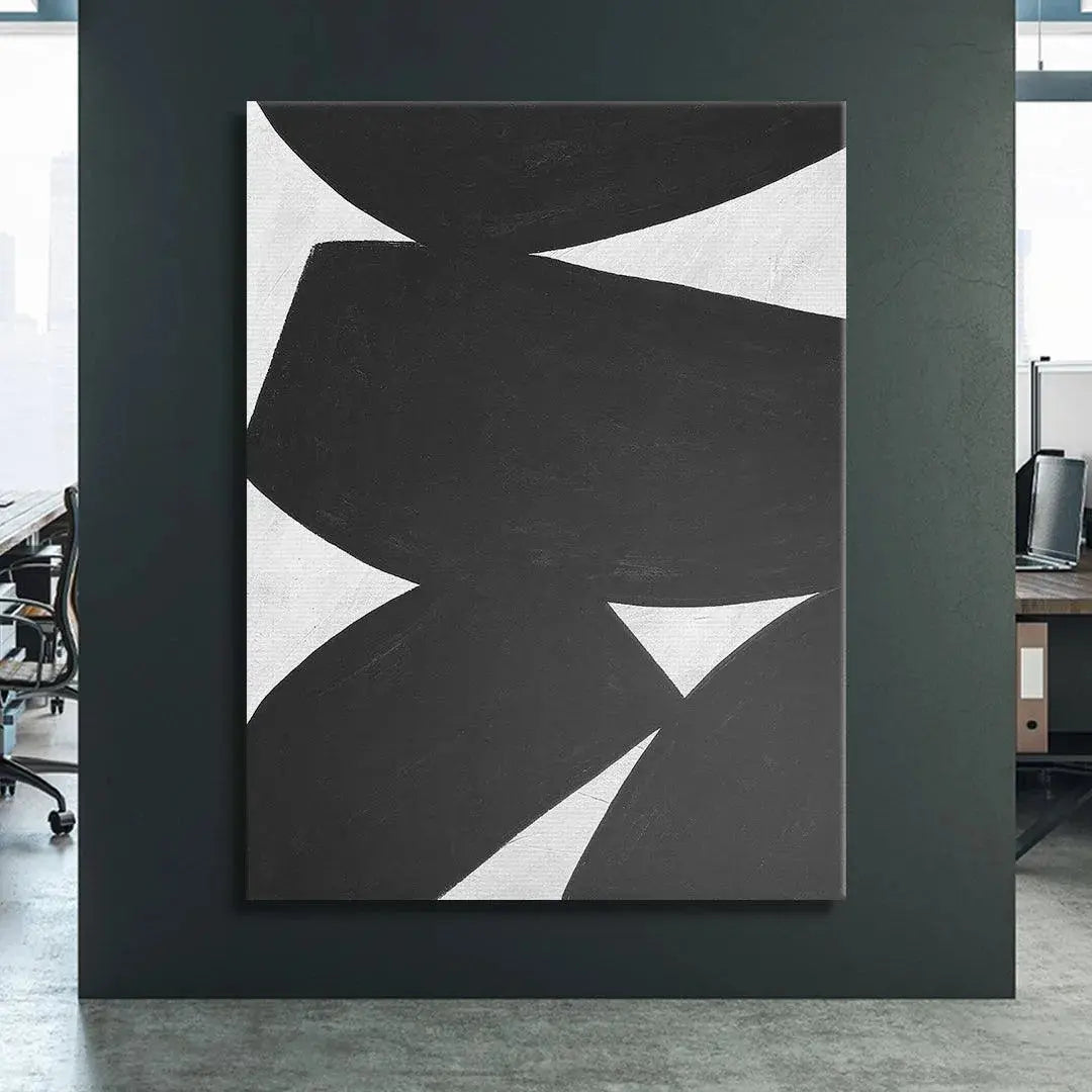 Colliding Shapes Black N.5 displayed in a modern office environment, emphasizing professional décor.
