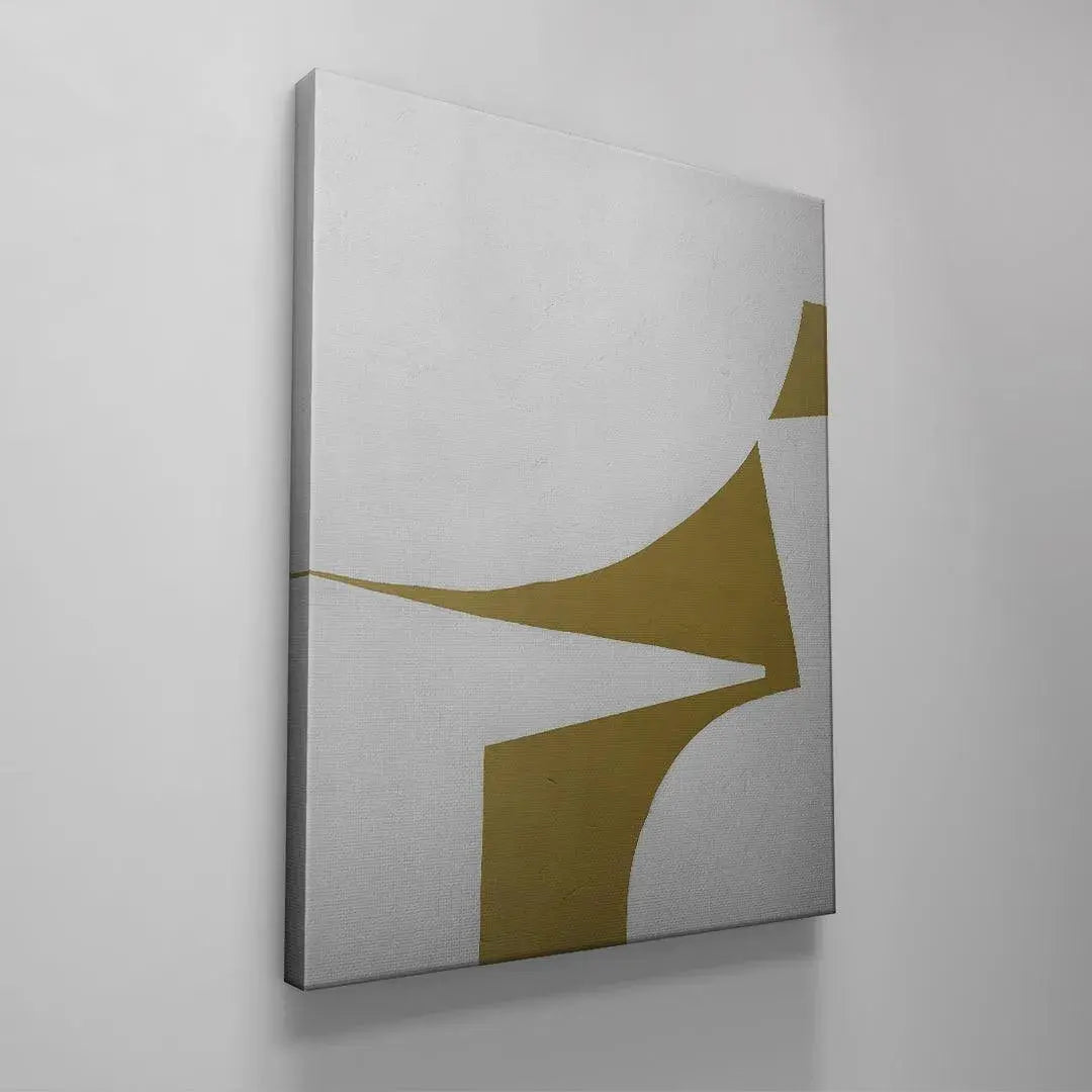 High-resolution capture of the rich, earthy gold color saturation utilized in Colliding Shapes Gold N.3 design.