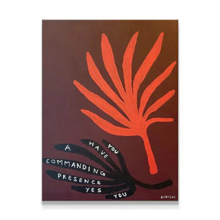 Full canvas view showcasing the vibrant colors and graphic style of Commanding Presence.