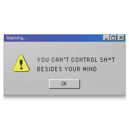 Full frontal view of the pixelated Control Pop Up artwork on a white background, optimized for print quality.