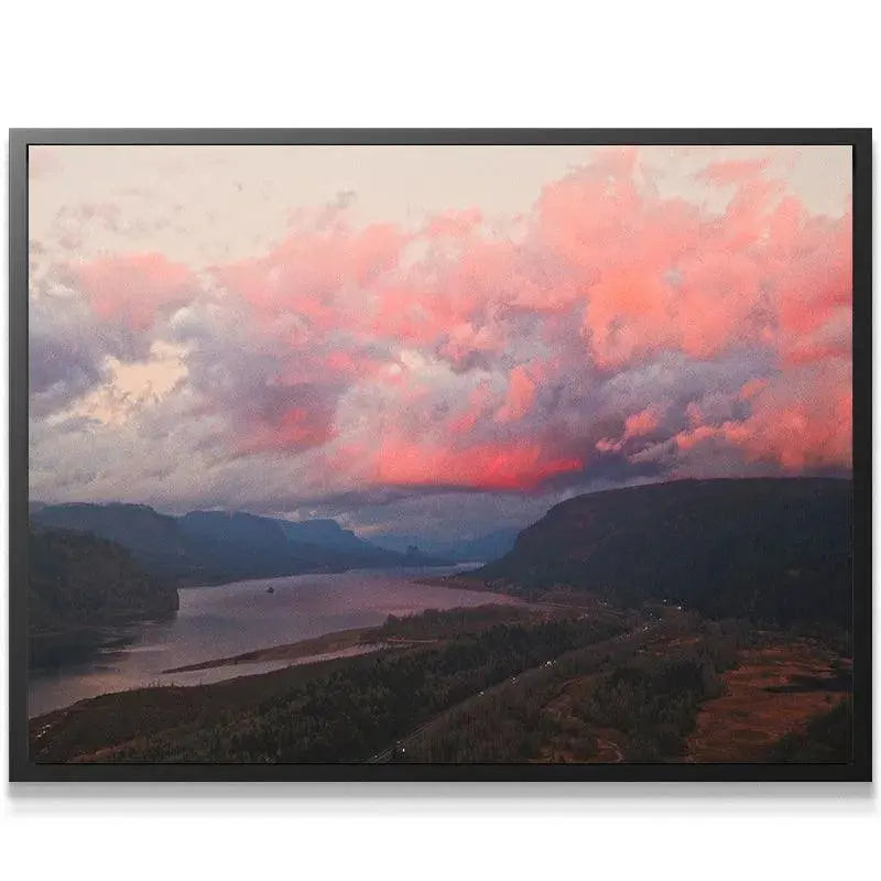Close-up textural detail of the dramatic crimson and magenta Cotton Candy Clouds at sunset.