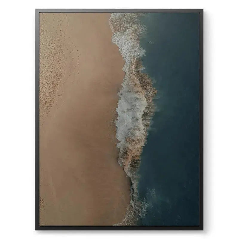 Close-up detail of the turbulent white water edge in the 'Crashed Symmetry' canvas artwork.