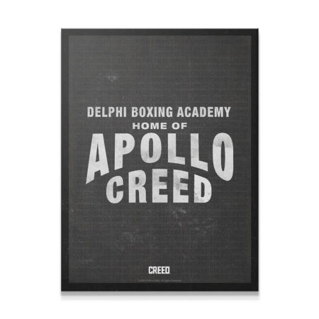 Full view of the 'Creed - Apollo Creed' Delphi Boxing Academy typographic poster art.