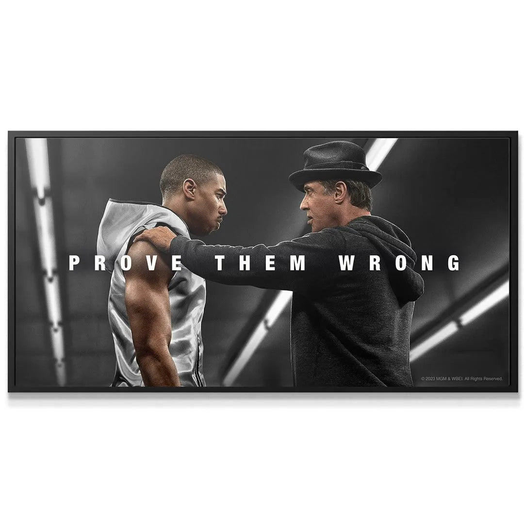 Close-up texture detail of the boxing mentors and protégé in the "Creed - Prove Them Wrong" scene.