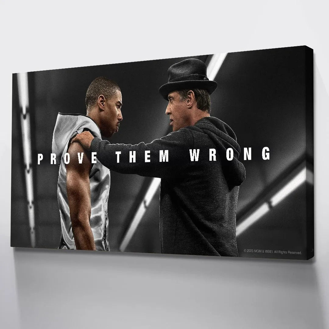 Detailed crop focusing on the determined facial expressions in the "Creed - Prove Them Wrong" canvas print.