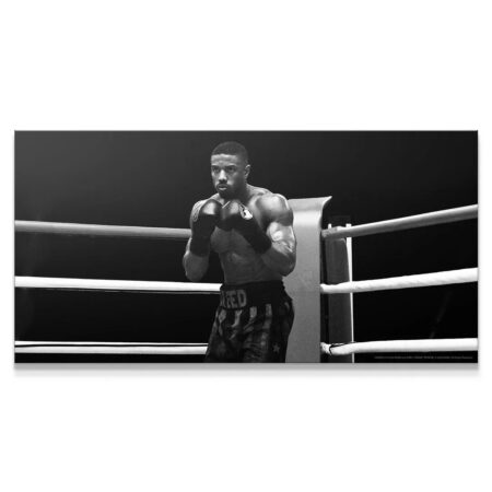 Wide view of Adonis Creed in the corner ropes ready for 'Creed - Round 1'.