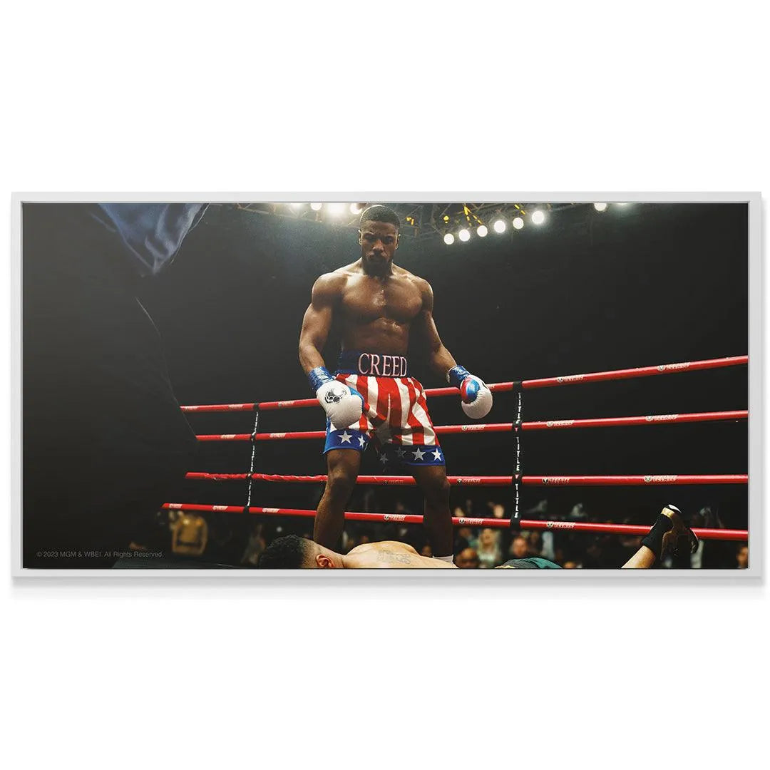Texture view of the premium canvas print featuring Michael B. Jordan as Adonis Creed in 'Creed - Who's Next?'.