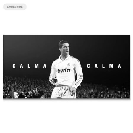 Close-up view of Cristiano Ronaldo - Calma Calma capturing his intense facial expression during the celebration.