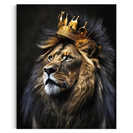 crowned lion art