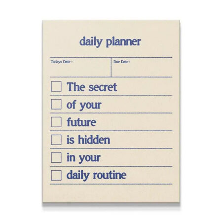Close-up view of the motivational quote section on the Minimalist Daily Planner.
