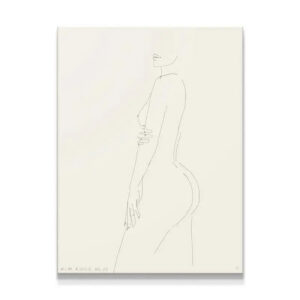 Close-up of the torso showing the delicate continuous line detail of Daisy No 25 - White.