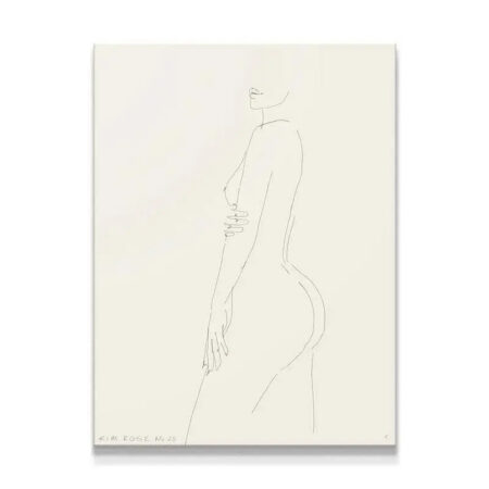 Close-up of the torso showing the delicate continuous line detail of Daisy No 25 - White.