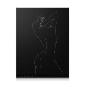 Daisy No 26 – Black Wall Art Full view of the stunning minimalist figure drawing titled Daisy No 26 - Black.