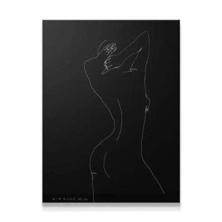 Full view of the stunning minimalist figure drawing titled Daisy No 26 - Black.