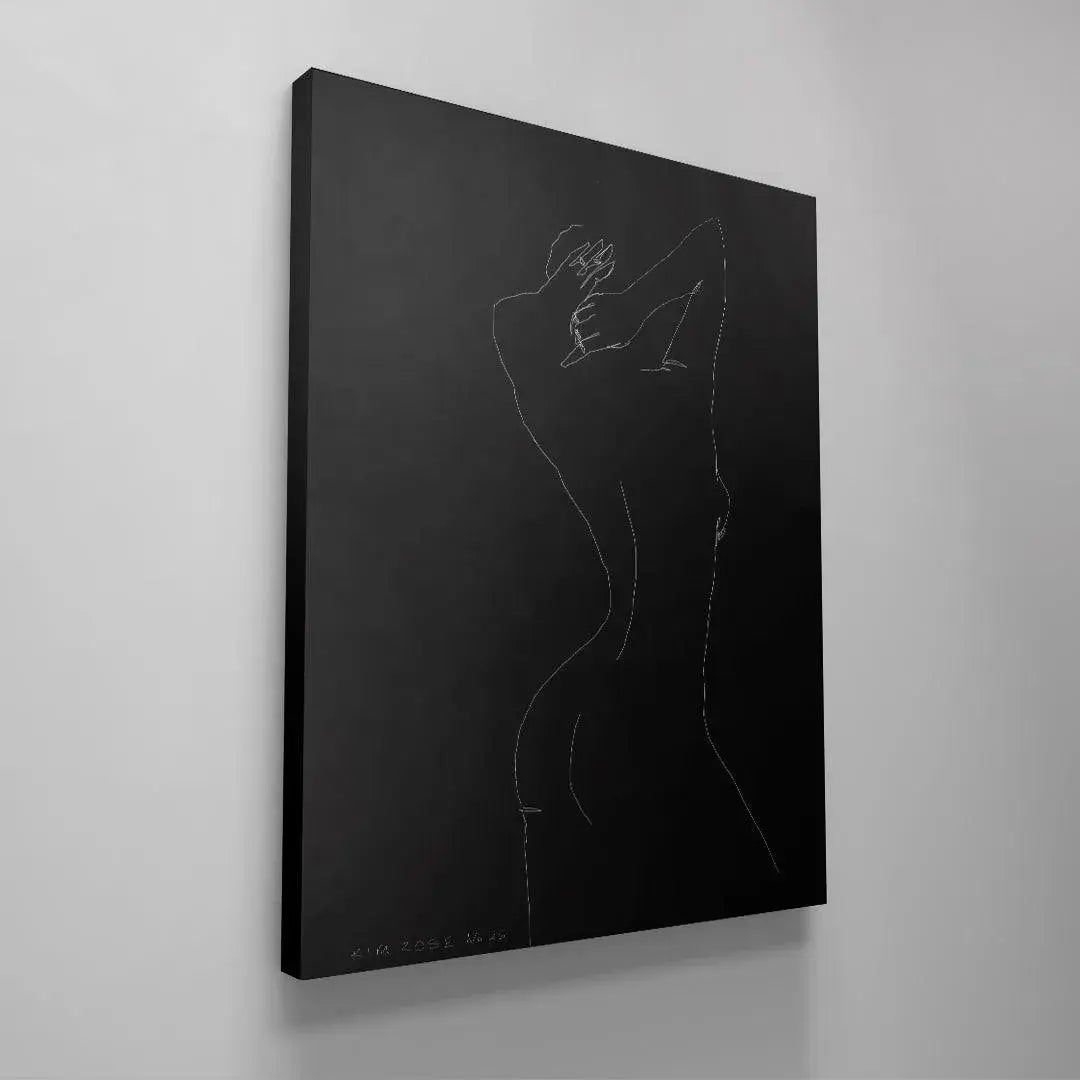 Low-light photography emphasizing the dramatic contrast and sophistication of Daisy No 26 - Black.