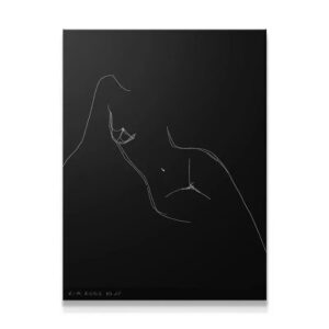 Full view of the abstract reclining figure line art, Daisy No 27 - Black.