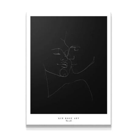 Full-frame perspective of the high-contrast Daisy No 28 - Black minimalist poster design.