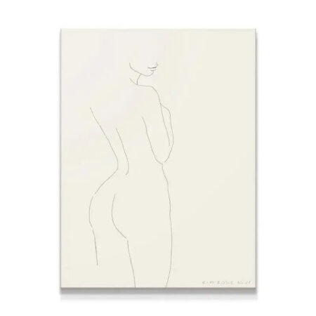 Full view of the minimalist figurative line art print, Daisy No 29 - White.