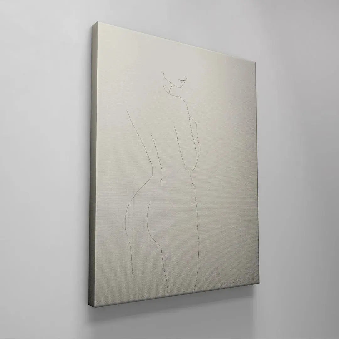 The gentle curve of the back captured in the fine art drawing Daisy No 29 - White.