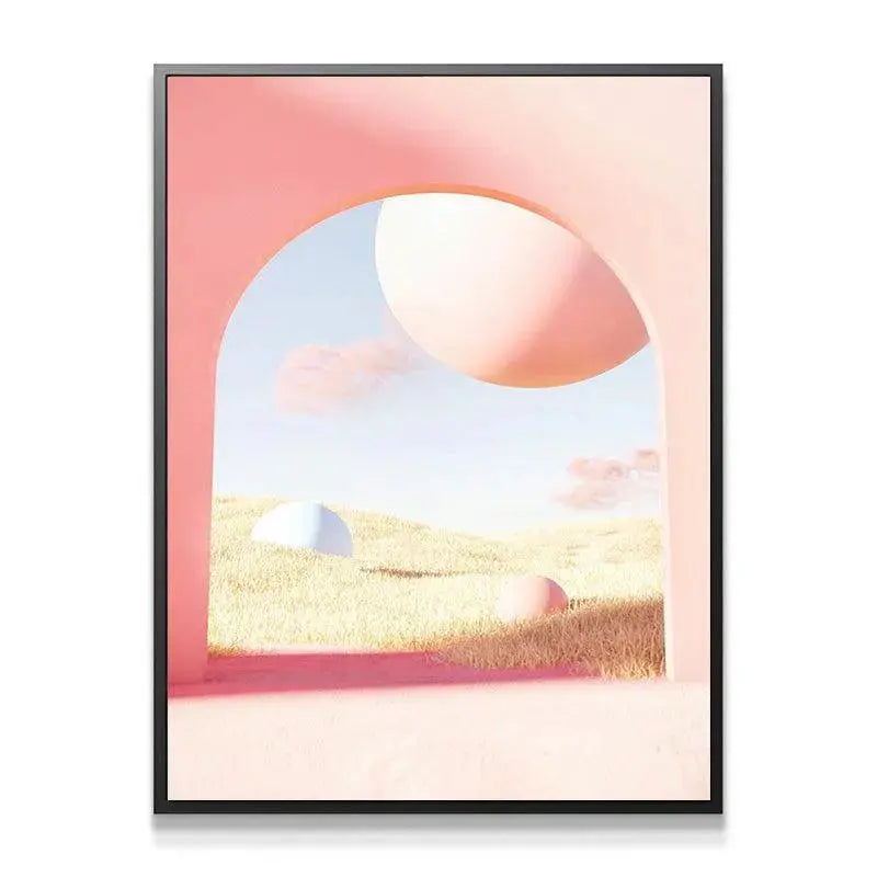 Pastel color scheme of the Dario - Beginning artwork featuring blush pink and golden yellow tones.