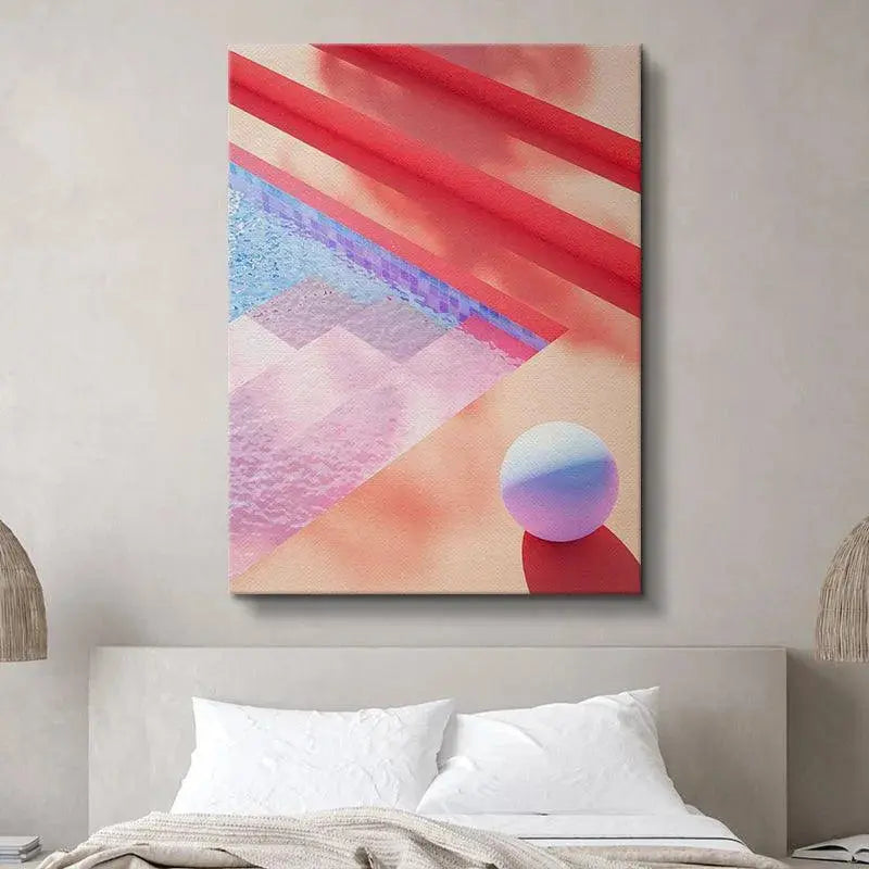 A high-angle photograph focusing on the contrast between the smooth sphere and the linear stepped structure of Dario - Heavens Stay.
