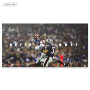 Panoramic view of the David Tyree - Never Quit Super Bowl catch on high-gloss canvas.